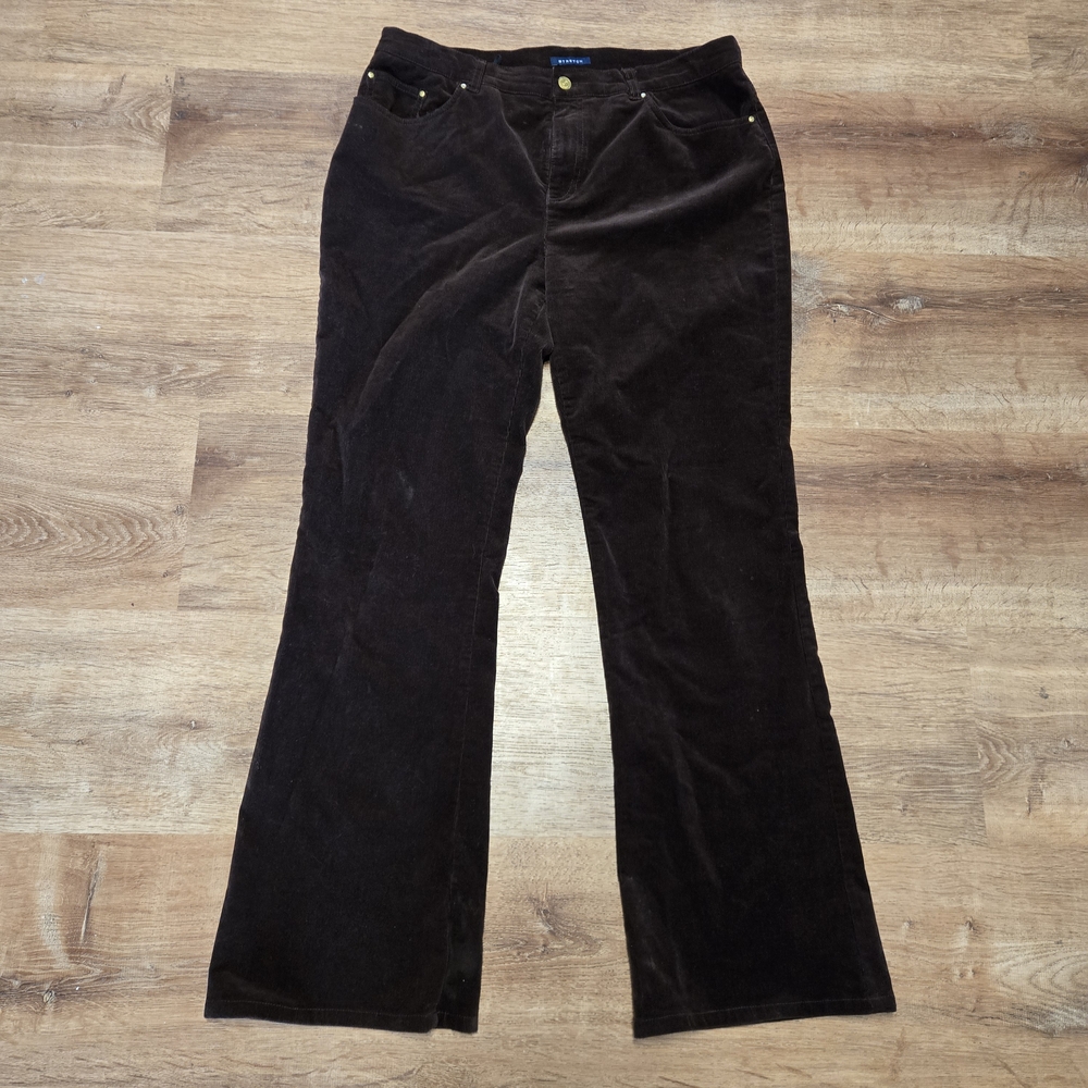 Jones New York Dark Brown Corduroy Flare Jeans Size 12